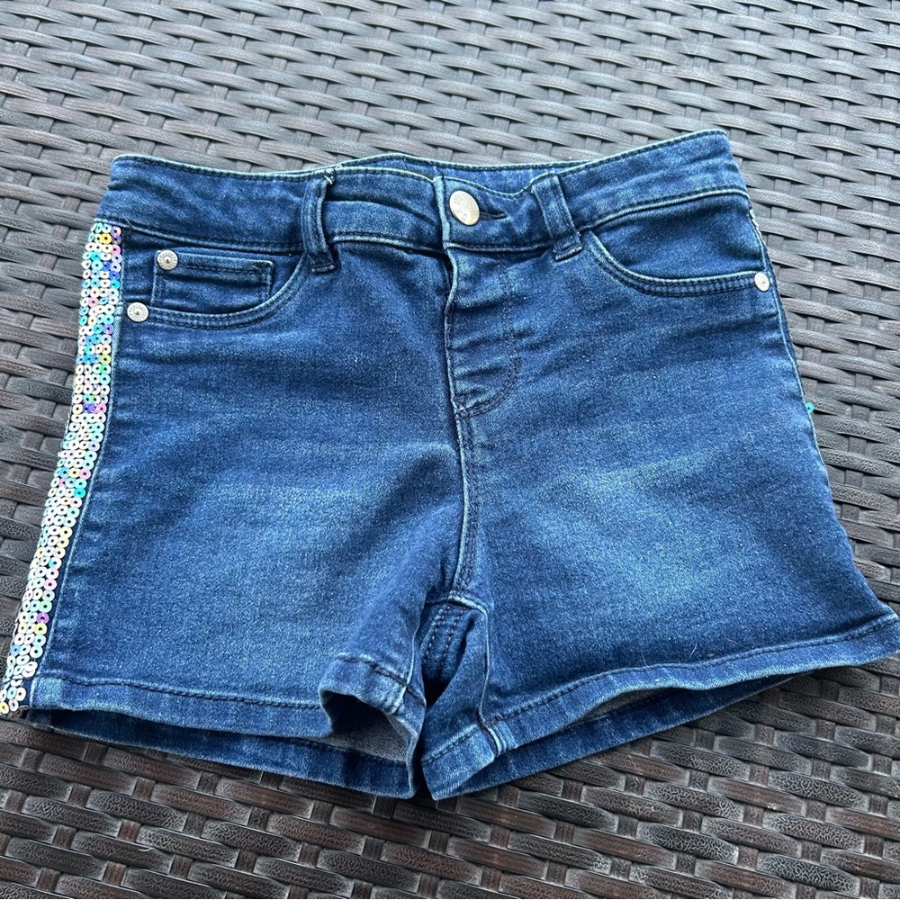 DKNY Jean Shorts with Sequin Sides Size Girl 10